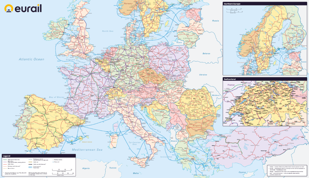 Eurail Global Pass 適用國家