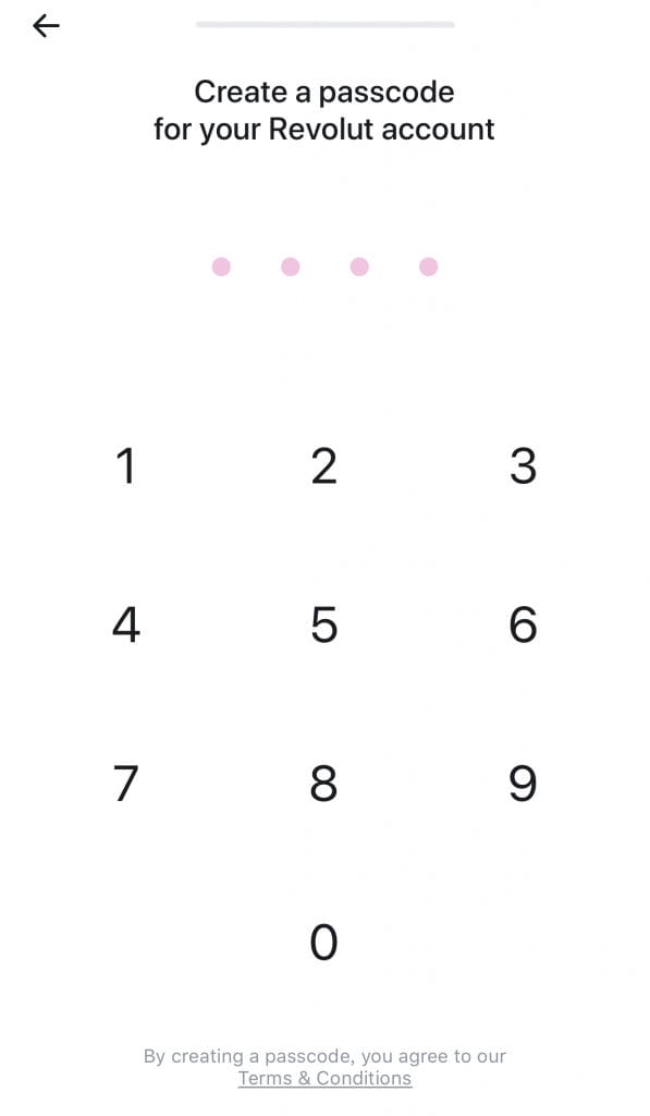 歐洲數位銀行Revolut 開戶推薦 設定 4 位數密碼