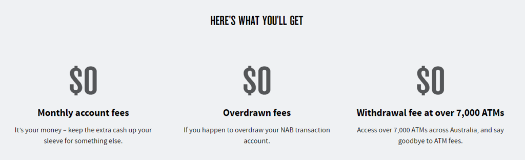 nab 帳戶的三個免收費特色 免帳戶管理費 免匯款手續費 跨行提款免手續費