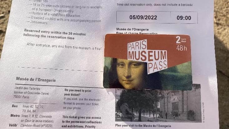 巴黎博物館通行證 (Paris Museum Pass) 的方式入場橘園美術館