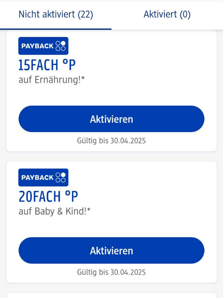 部分超市（如 Lidl, Penny, Kaufland）於結帳時會直接將點數或是回饋記錄在各自的 App 裡
